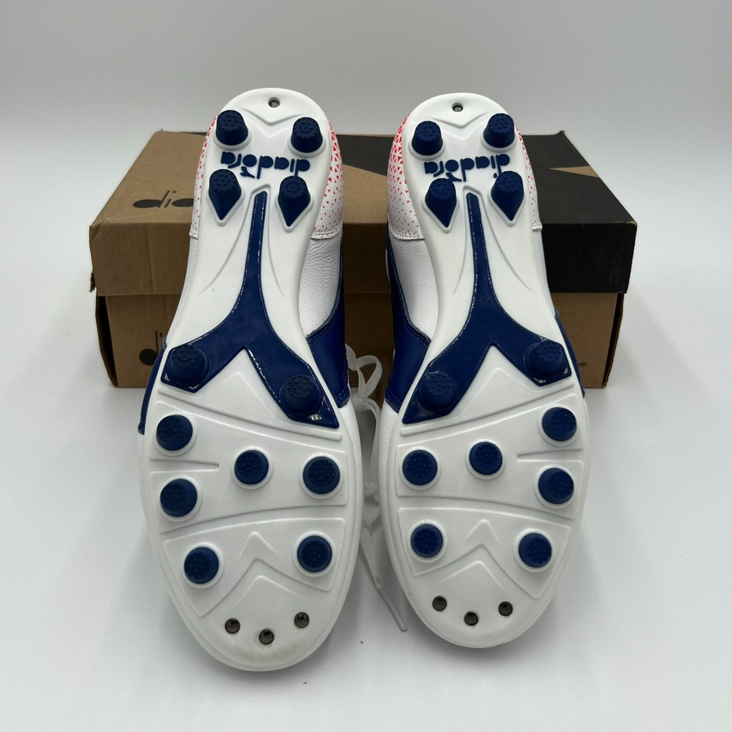 Diadora Brasil GR LT+ MDP Soccer Cleats Men’s Size 9 White/Navy C2433