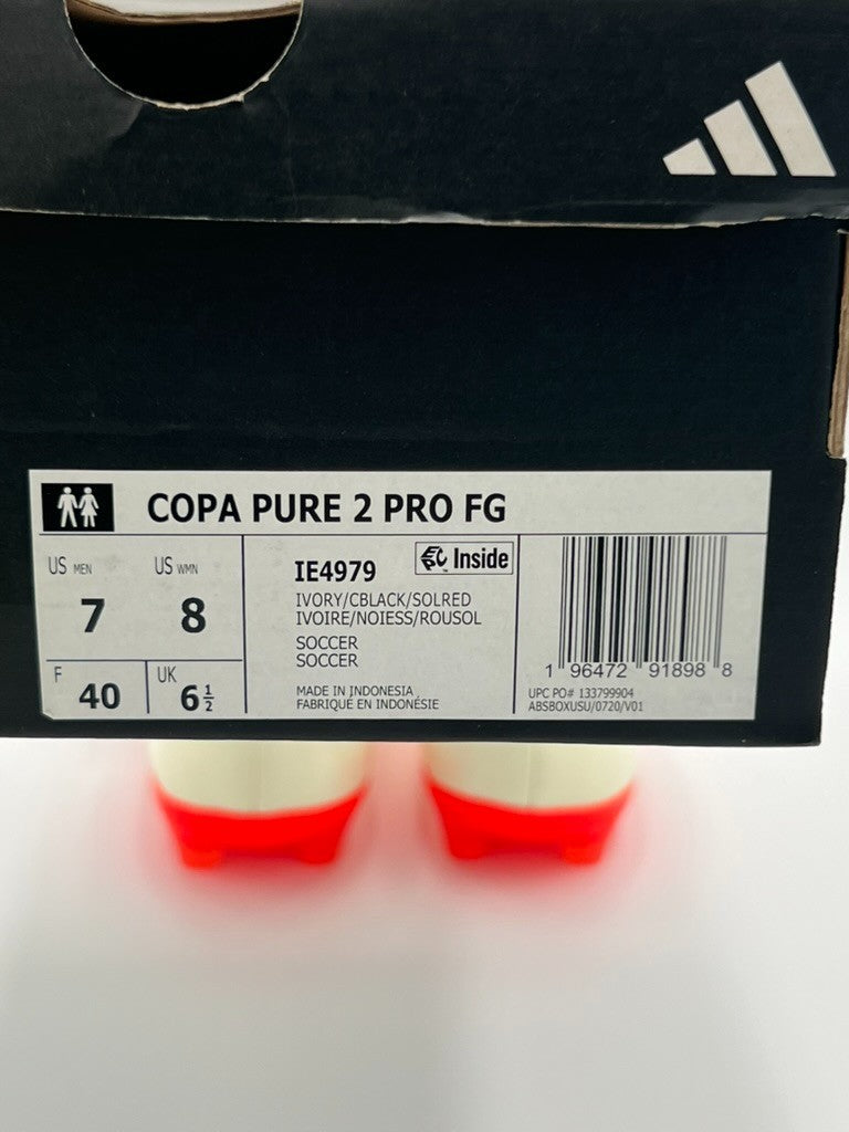 Adidas Copa Pure 2 Pro FG Soccer Cleats Men’s 7 Ivory Black Red IE4979 New