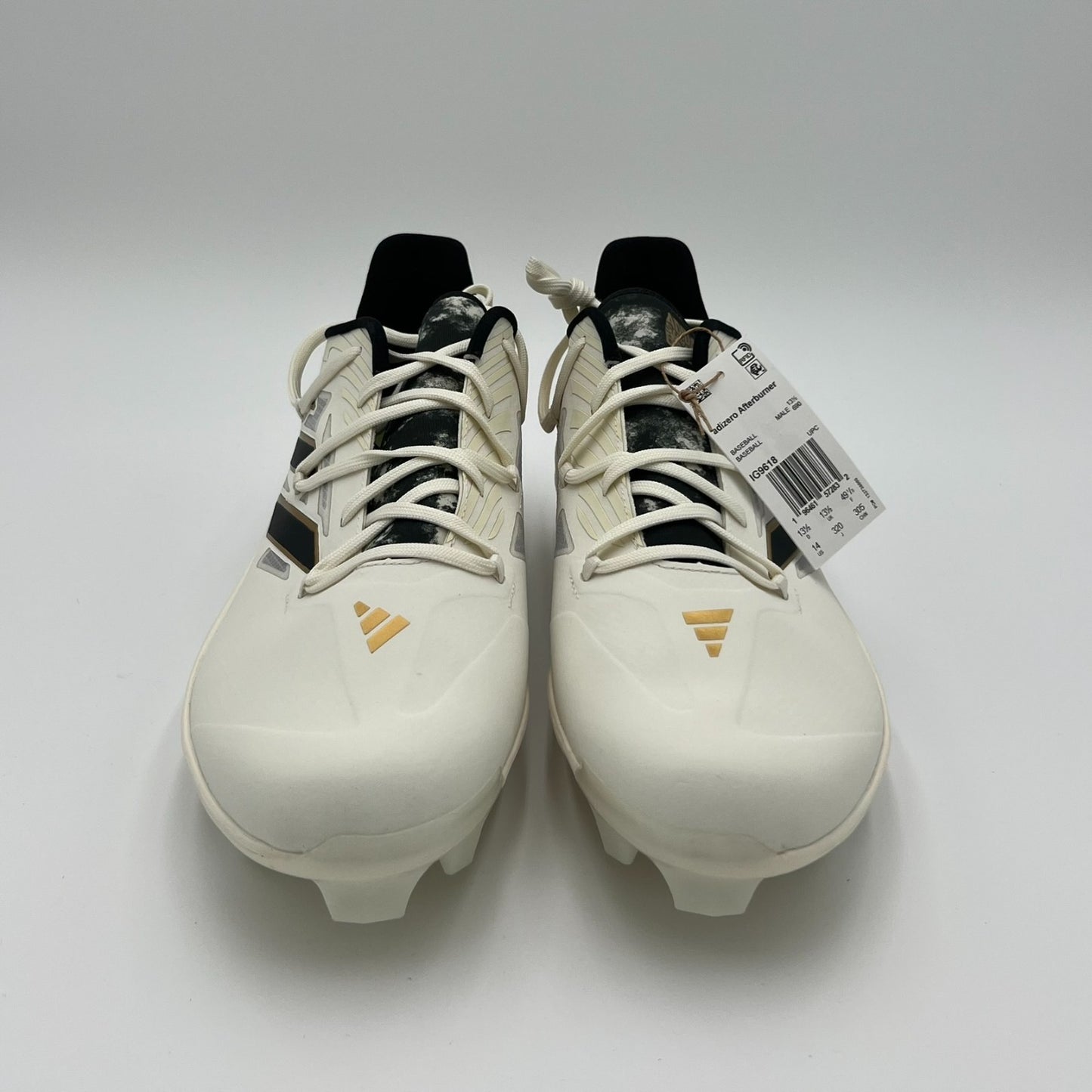 Adidas Adizero Afterburner 9 TPU Baseball Cleats Men’s Size 14 White Gold IG9618