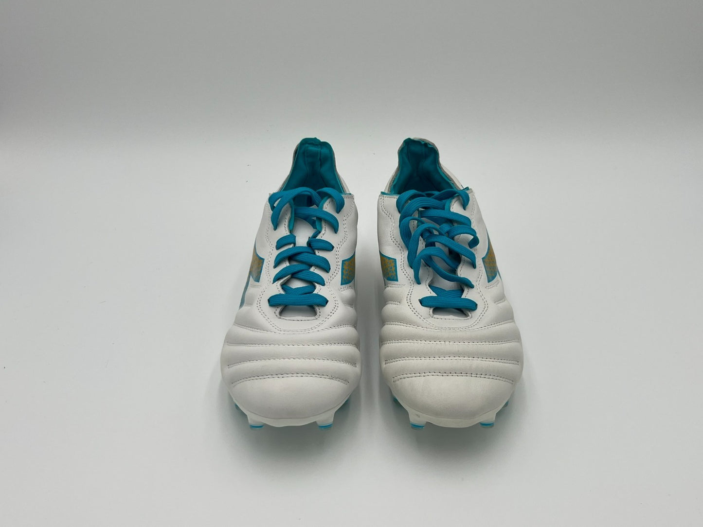 Diadora Brasil Elite GR LT W LP 12 Size 9 Womens White Blue Gold Soccer Cleats