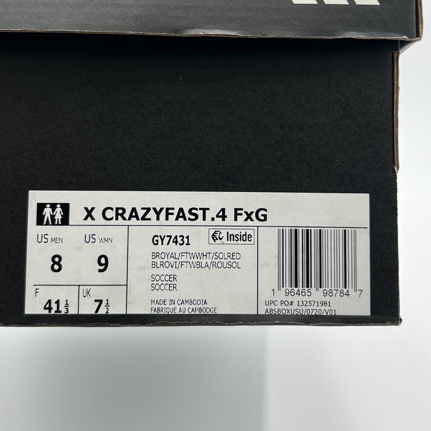 Adidas X Crazyfast.4 FxG Soccer Cleats Men’s Size 8 / Women’s 9 Blue White GY743