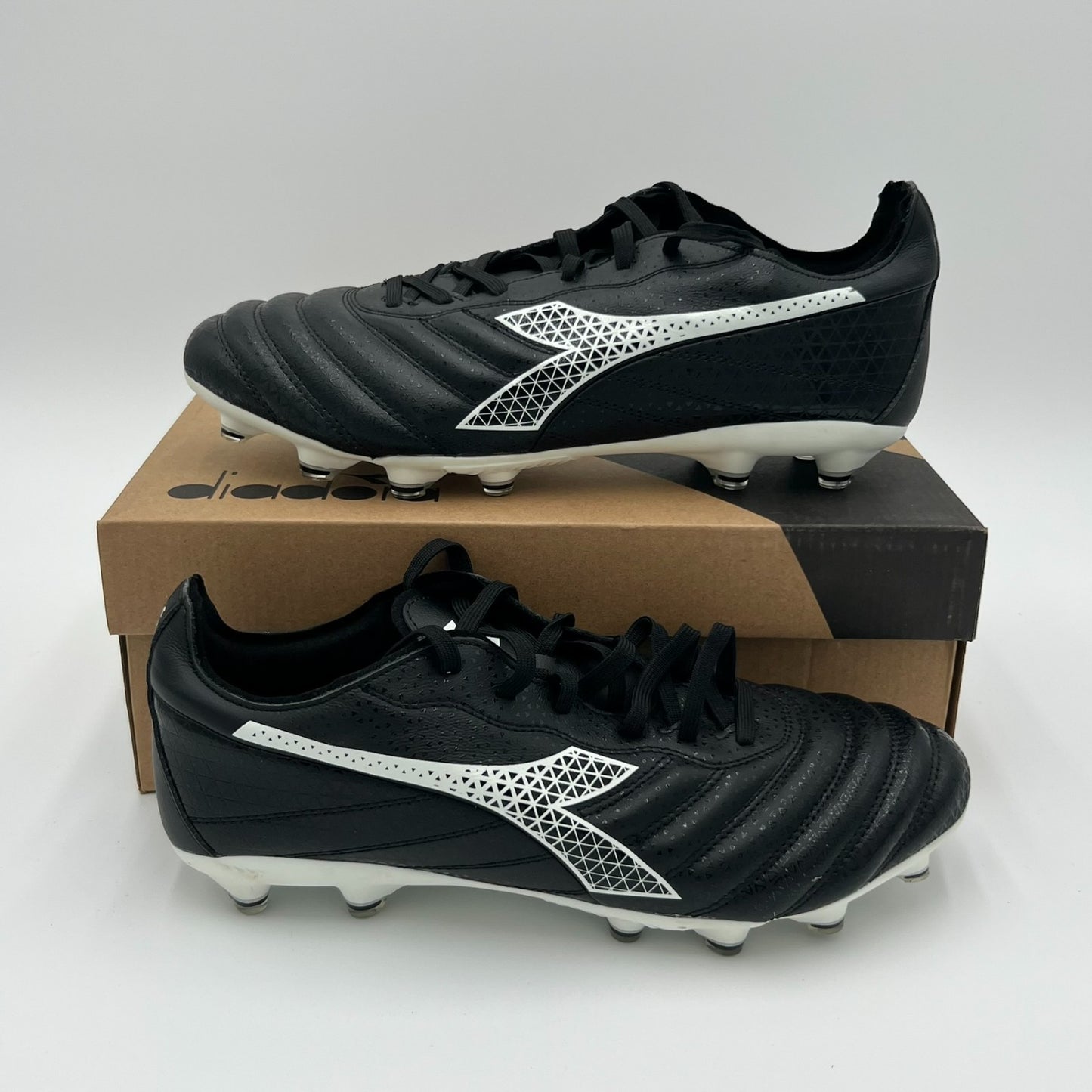 Diadora Brasil Elite GR LT LP12 Soccer Cleats Men’s Size 9.5 Black/White