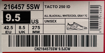 Lotto Tacto 250 ID Indoor Soccer Shoes Black/White/Cool Gray Unisex CN2164575SW