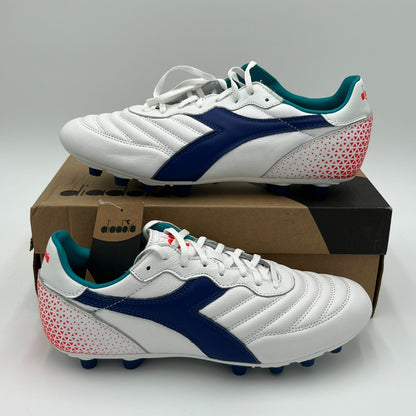Diadora Brasil GR LT+ MDP Soccer Cleats Men’s Size 9 White/Navy C2433