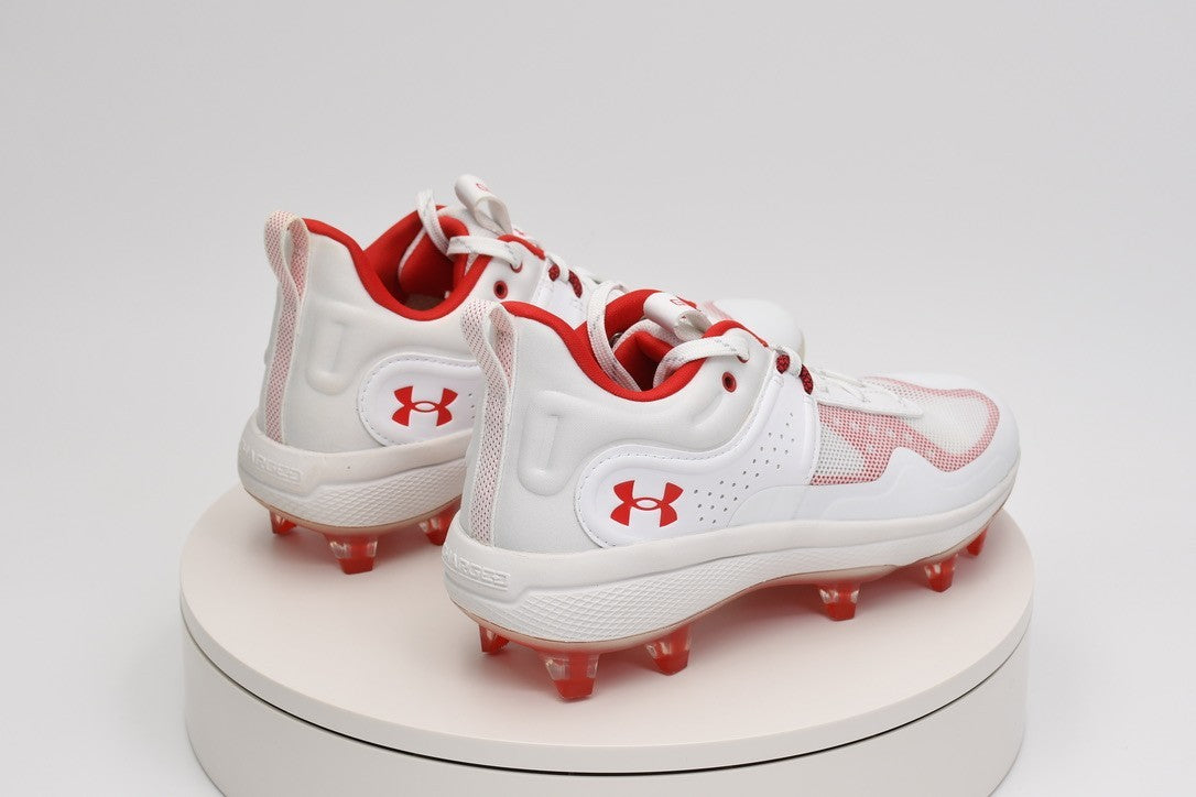 Under Armour UA Glyde MT TPU Women’s Softball Cleats White/Red 3024329-103