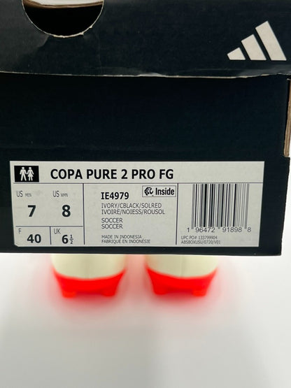Adidas Copa Pure 2 Pro FG Soccer Cleats Men’s 7 Ivory Black Red IE4979 New