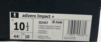 Adidas Adizero Impact+ Football Cleats Men’s Size 10.5 White Gold IG3457 New