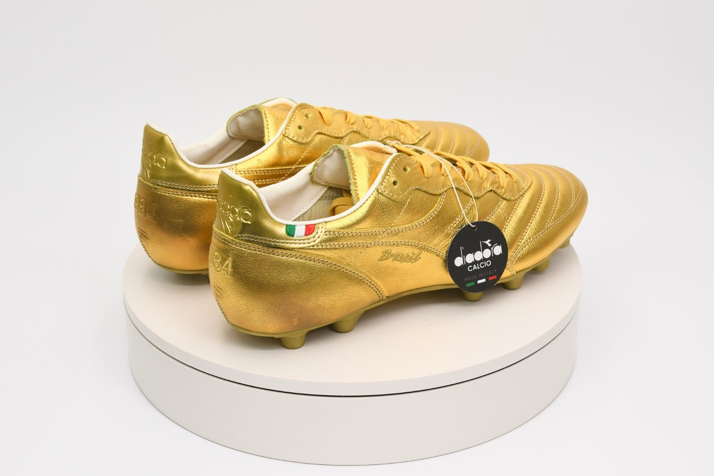 Diadora Brasil Italy OG LT+ MDPU Soccer Cleats Gold Brown 101.178029 01 85002