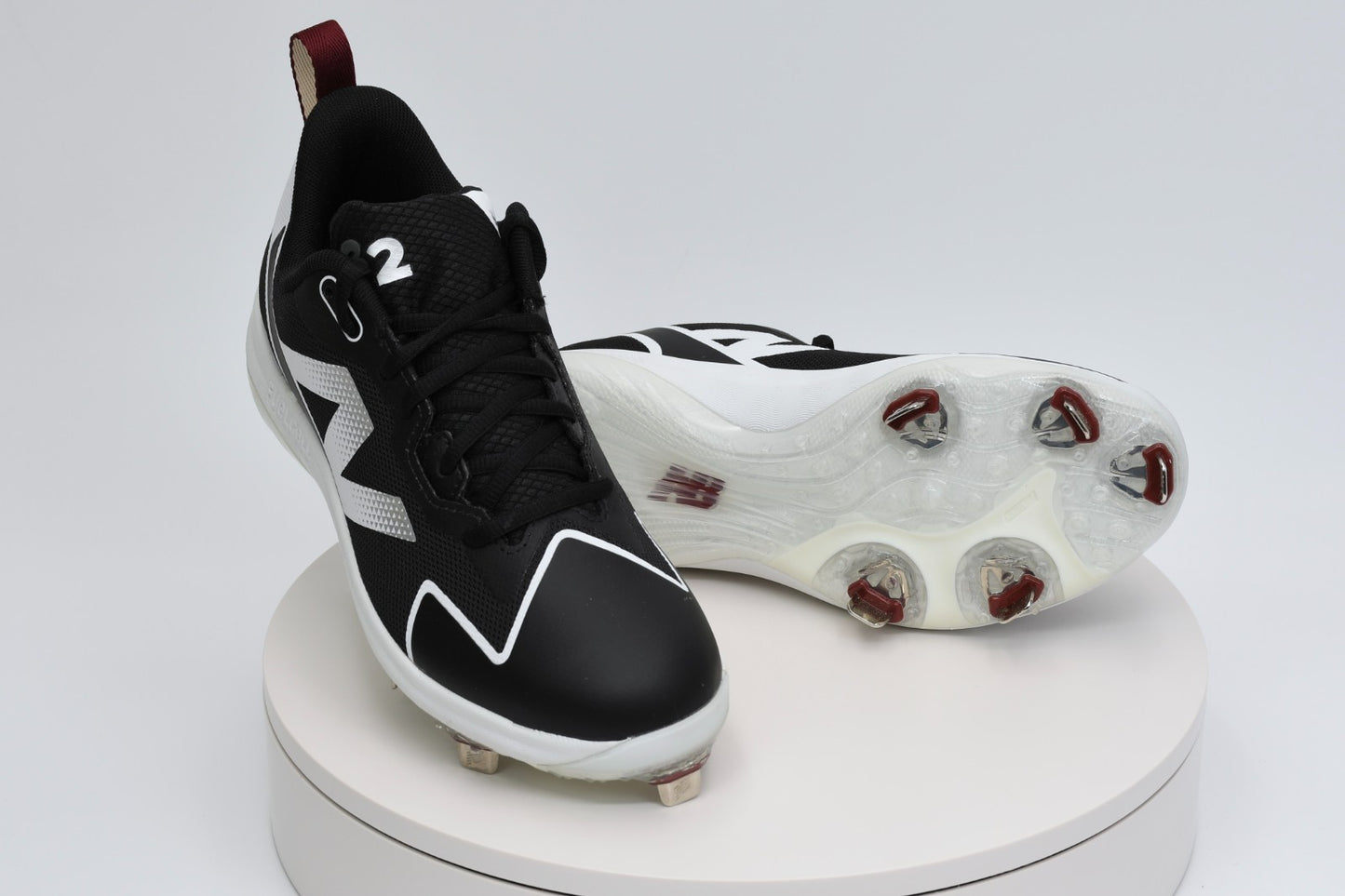 New Balance FuelCell Romero Duo Women’s Softball Cleats Black White SMROMBK2