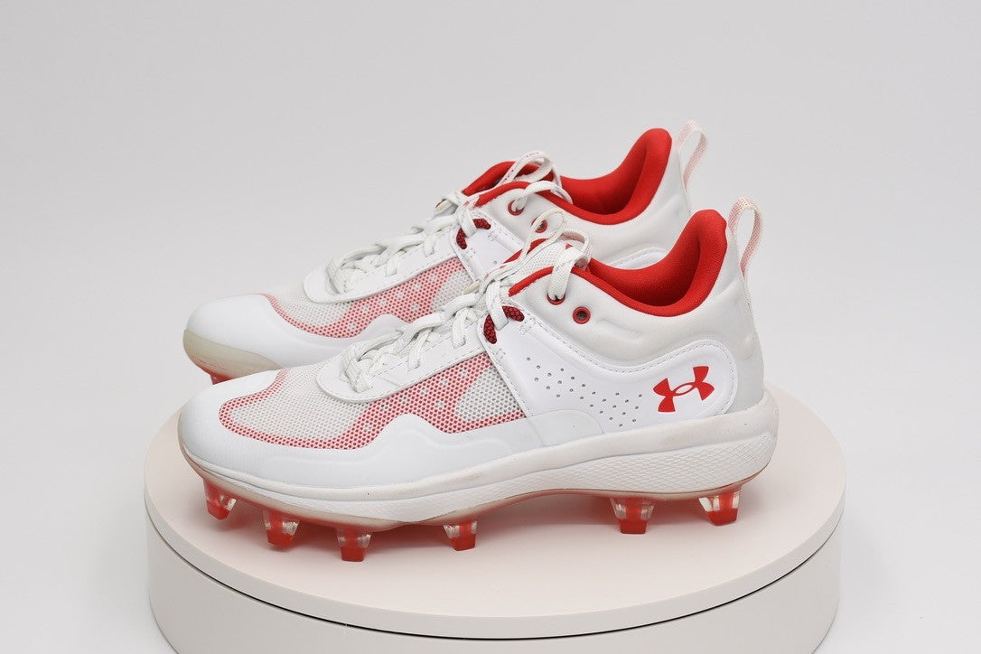 Under Armour UA Glyde MT TPU Women’s Softball Cleats White/Red 3024329-103