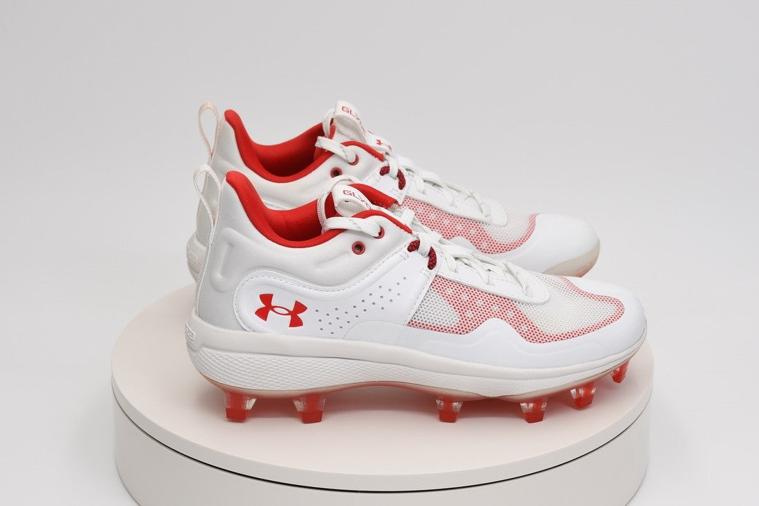Under Armour UA Glyde MT TPU Women’s Softball Cleats White/Red 3024329-103