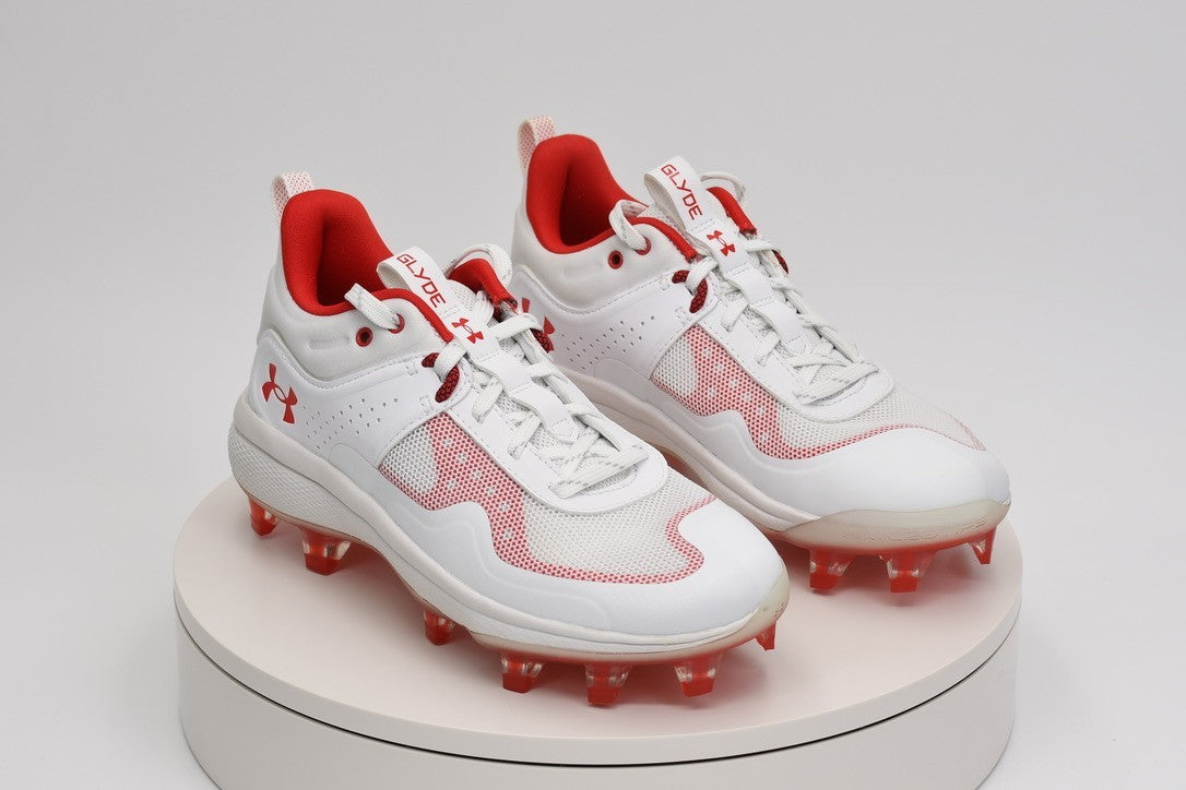 Under Armour UA Glyde MT TPU Women’s Softball Cleats White/Red 3024329-103