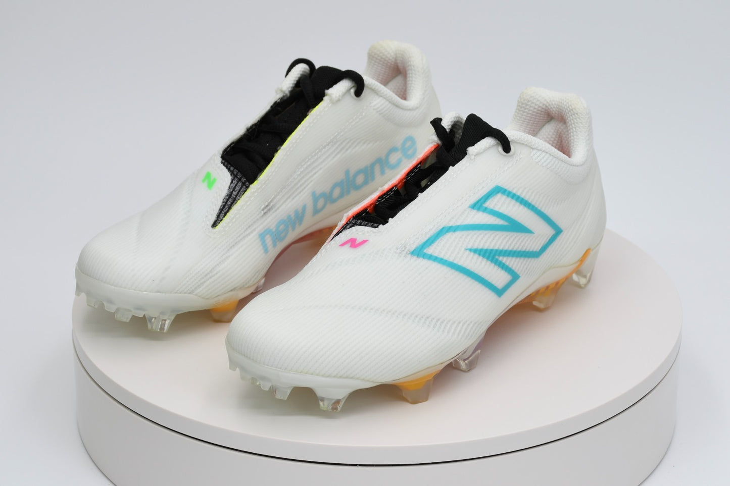 New Balance Burn X4 Lacrosse Cleats White Print Men’s Size 5.5 BURNLE4